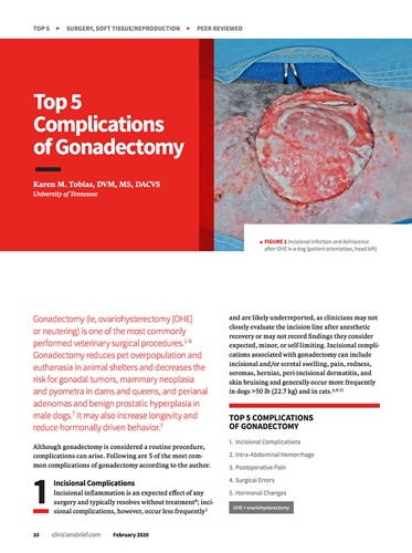 top 5 complications of gonadectomy